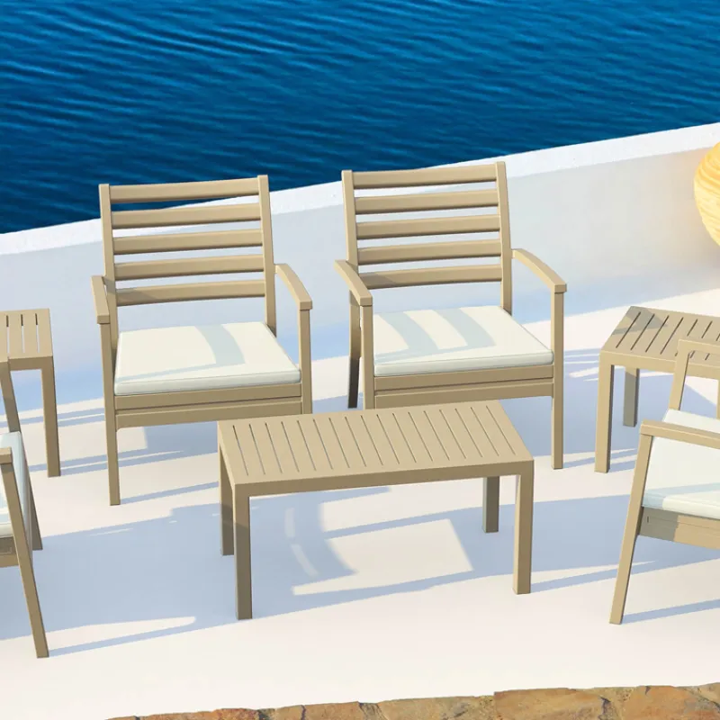 Ocean Table basse de jardin en résine rectangulaire> Table De Jardin