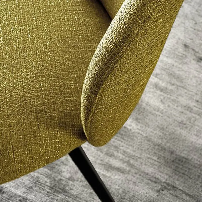 Europea Odette Chaise moderne avec dossier incurvé en tissu et pieds en métal> Chaise De Salle à Manger|Chaise Salon