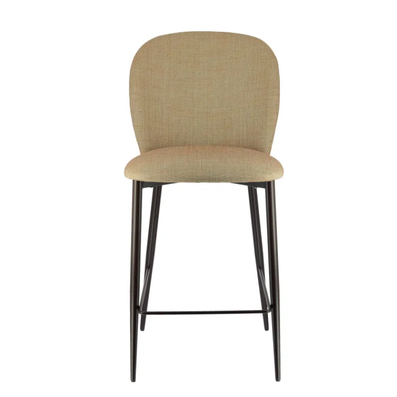 Europea Odette Tabouret snack en tissu bicolore avec pieds en métal> Tabouret Snack (assise +/- 65 Cm)|Tabouret De Bar (assise +/- 80 Cm)