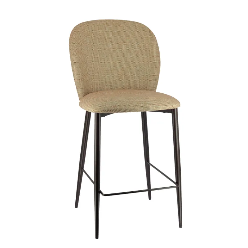 Europea Odette Tabouret snack en tissu bicolore avec pieds en métal> Tabouret Snack (assise +/- 65 Cm)|Tabouret De Bar (assise +/- 80 Cm)