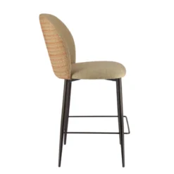 Europea Odette Tabouret snack en tissu bicolore avec pieds en métal><noscript><img width=