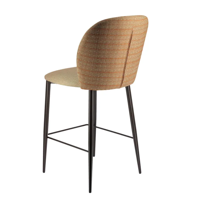 Europea Odette Tabouret snack en tissu bicolore avec pieds en métal> Tabouret Snack (assise +/- 65 Cm)|Tabouret De Bar (assise +/- 80 Cm)