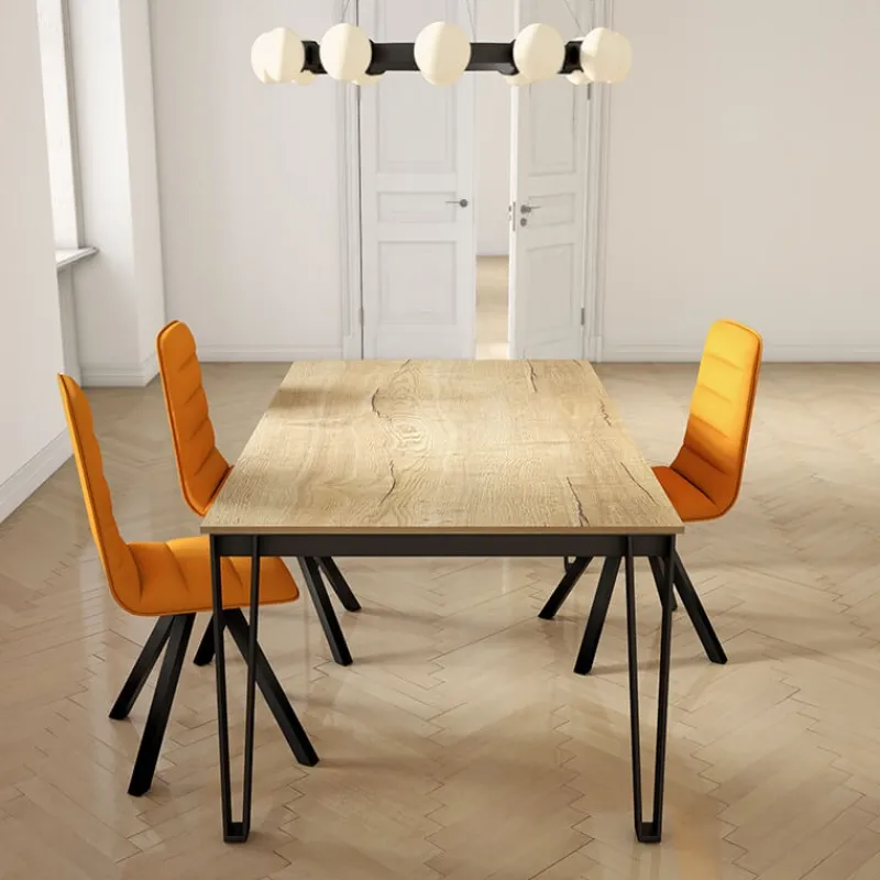 Cancio Okaso Table de salle à manger rectangulaire en stratifié pieds en épingle> Table De Salle à Manger