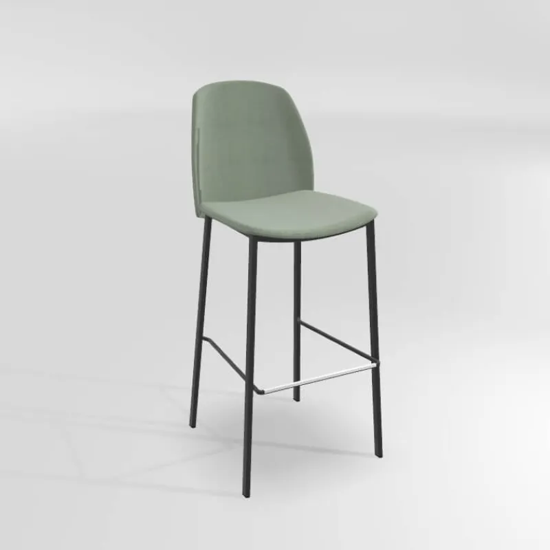Perfecta Olivia Tabouret de bar en tissu avec pieds métal> Tabouret De Bar (assise +/- 80 Cm)