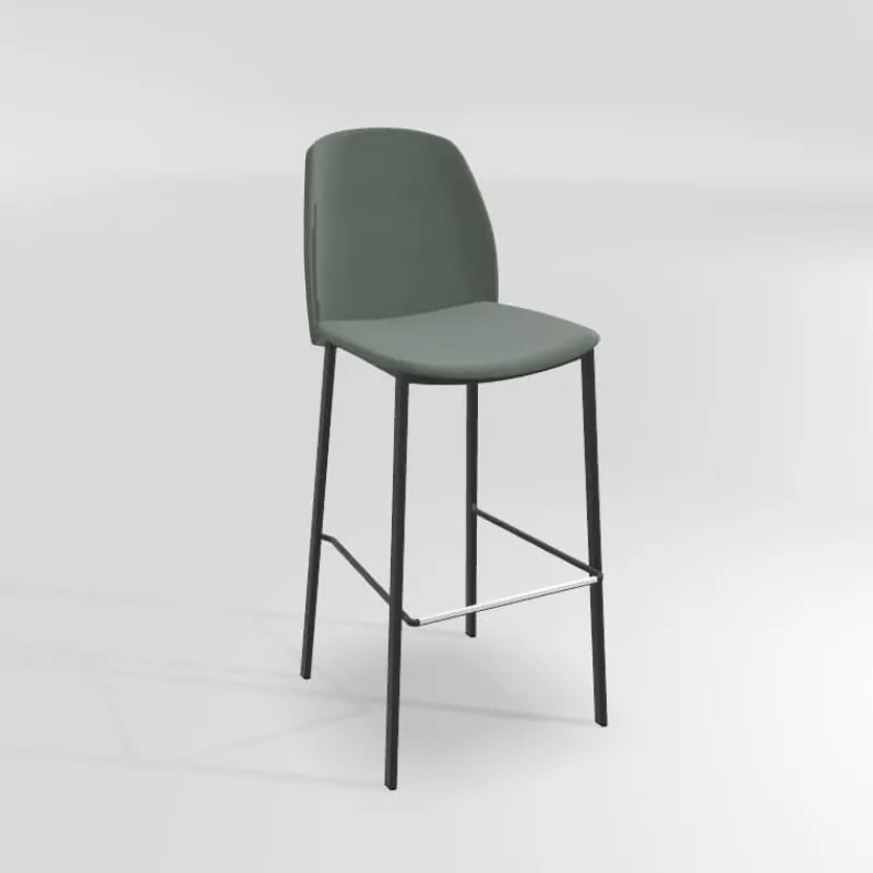Perfecta Olivia Tabouret de bar en tissu avec pieds métal> Tabouret De Bar (assise +/- 80 Cm)