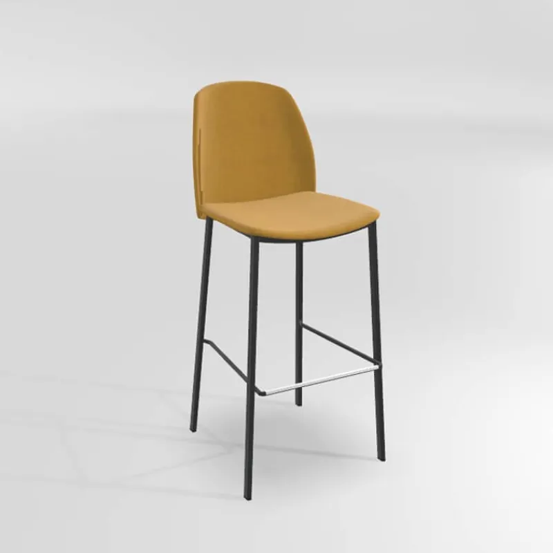 Perfecta Olivia Tabouret de bar en tissu avec pieds métal> Tabouret De Bar (assise +/- 80 Cm)