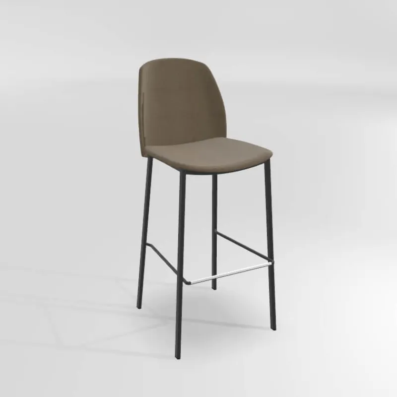 Perfecta Olivia Tabouret de bar en tissu avec pieds métal> Tabouret De Bar (assise +/- 80 Cm)