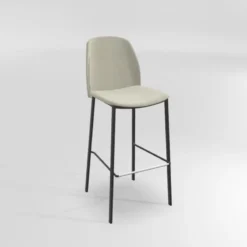 Perfecta Olivia Tabouret de bar en tissu avec pieds métal><noscript><img width=
