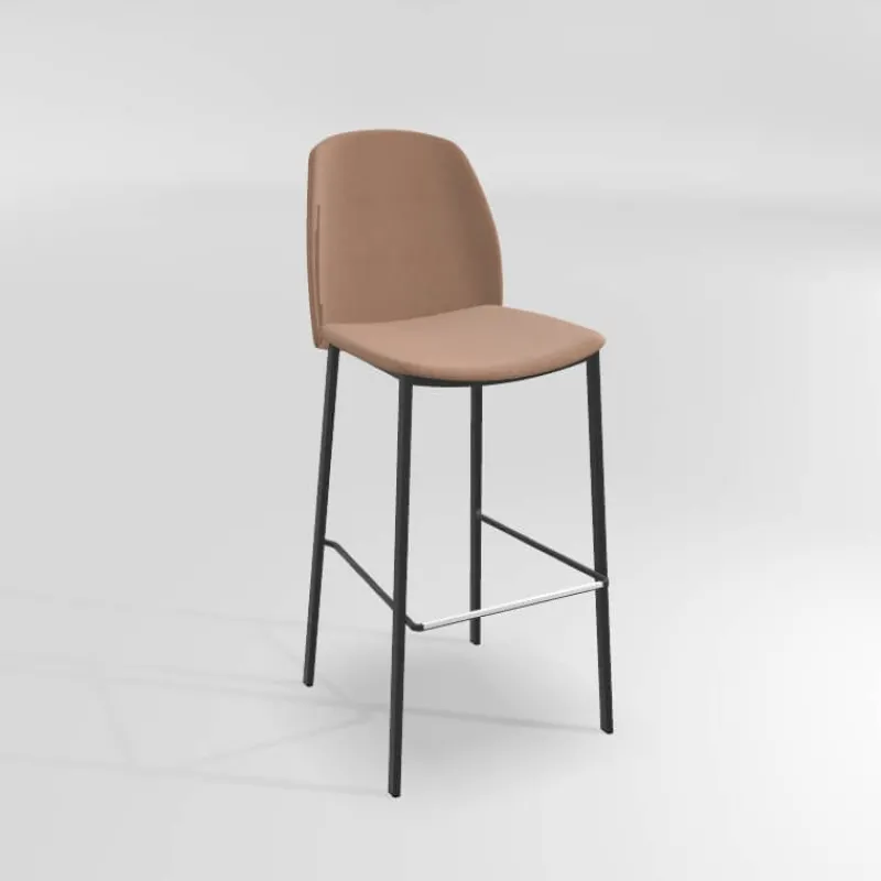 Perfecta Olivia Tabouret de bar en tissu avec pieds métal> Tabouret De Bar (assise +/- 80 Cm)
