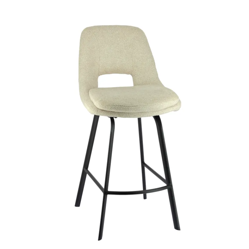 OlivierTabouret snack en tissu avec pieds en métal> Tabouret Snack (assise +/- 65 Cm)|Tabouret De Bar (assise +/- 80 Cm)