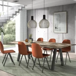 Perfecta Ona Chaise de salle à manger moderne en tissu><noscript><img width=