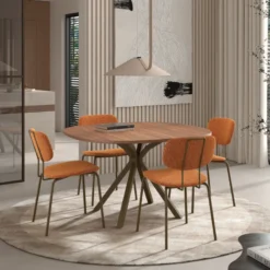 Perfecta Onyx Table carrée avec bords arrondis et pied central design en métal> Table De Salle à Manger