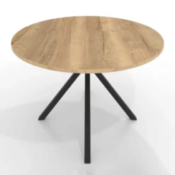 Perfecta Onyx Table ronde en stratifié avec pieds en métal moderne><noscript><img width=