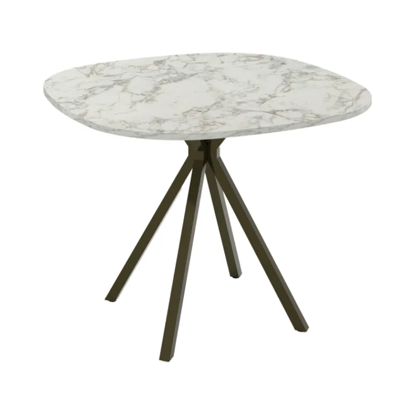 Perfecta Onyx Table snack carrée avec bords arrondis en stratifié et pieds en métal> Table De Cuisine|Table De Salle à Manger