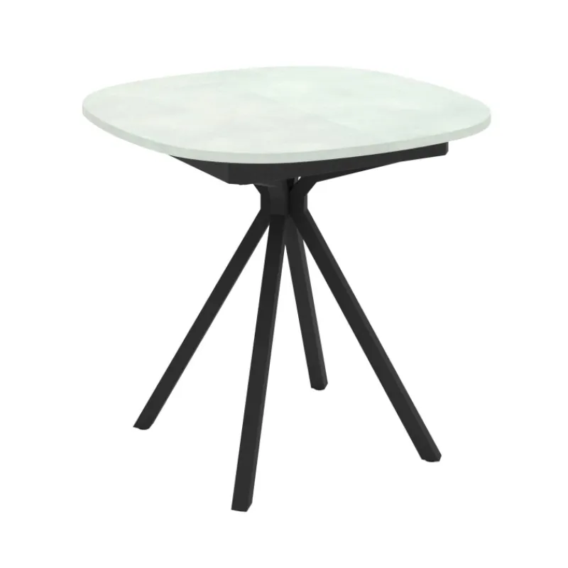 Perfecta Onyx Table snack carrée avec bords arrondis en stratifié et pieds en métal> Table De Cuisine|Table De Salle à Manger