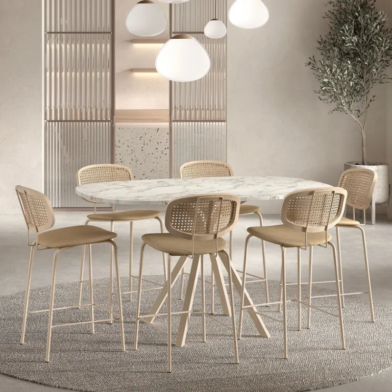 Perfecta Onyx Table snack extensible carrée avec bords arrondis en stratifié et pieds métal> Table De Cuisine|Table De Salle à Manger