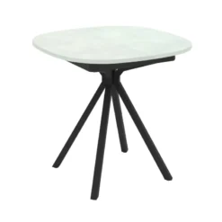 Perfecta Onyx Table snack extensible carrée avec bords arrondis en stratifié et pieds métal> Table De Cuisine|Table De Salle à Manger