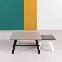 Neoh Opale Table basse design carrée en béton ciré fabrication française> Table De Salon