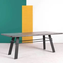Neoh Opale Table design en béton ciré pieds métal made in France> Table De Salle à Manger