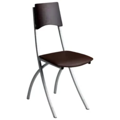 Carrier Ophélie ® Chaise de cuisine en métal et synthétique dossier bois wengé> Chaise De Cuisine