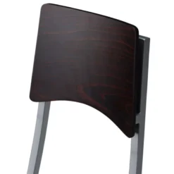 Carrier Ophélie ® Chaise de cuisine en métal et synthétique dossier bois wengé><noscript><img width=