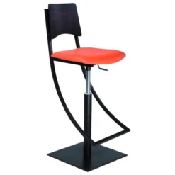 Carrier Ophélie ® Tabouret réglable en métal et synthétique dossier bois wengé> Tabouret Snack (assise +/- 65 Cm)|Tabouret De Bar (assise +/- 80 Cm)
