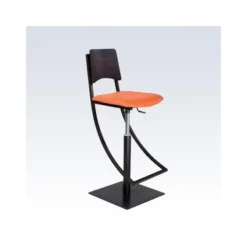 Carrier Ophélie ® Tabouret réglable en métal et synthétique dossier bois wengé> Tabouret Snack (assise +/- 65 Cm)|Tabouret De Bar (assise +/- 80 Cm)