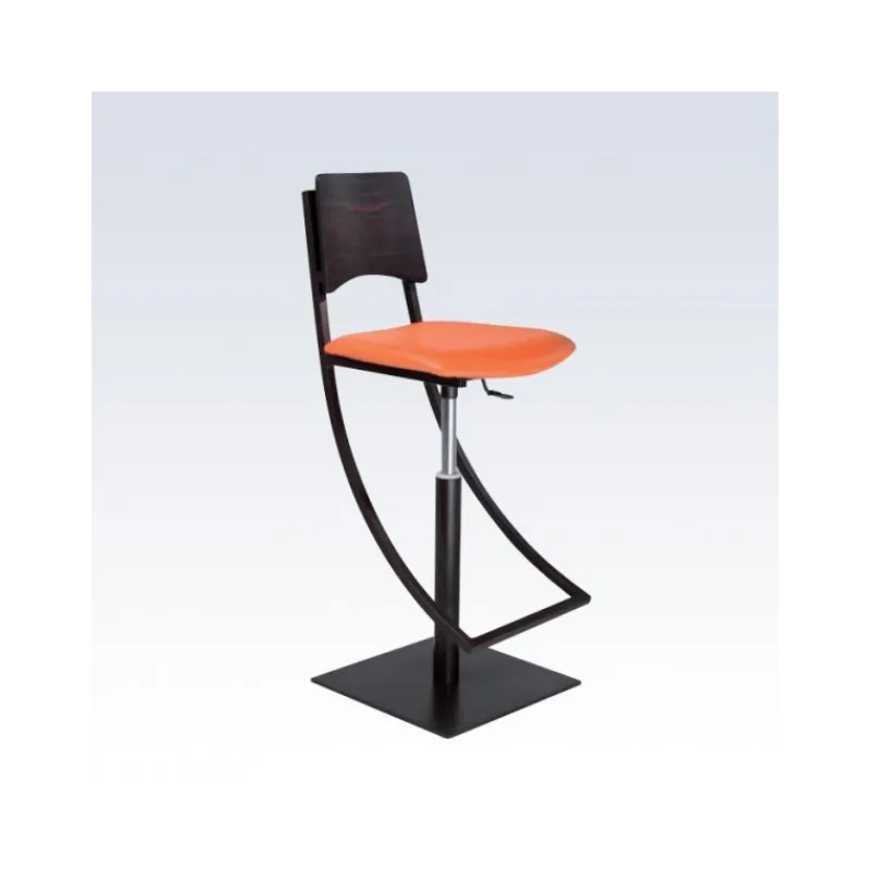 Carrier Ophélie ® Tabouret réglable en métal et synthétique dossier bois wengé> Tabouret Snack (assise +/- 65 Cm)|Tabouret De Bar (assise +/- 80 Cm)