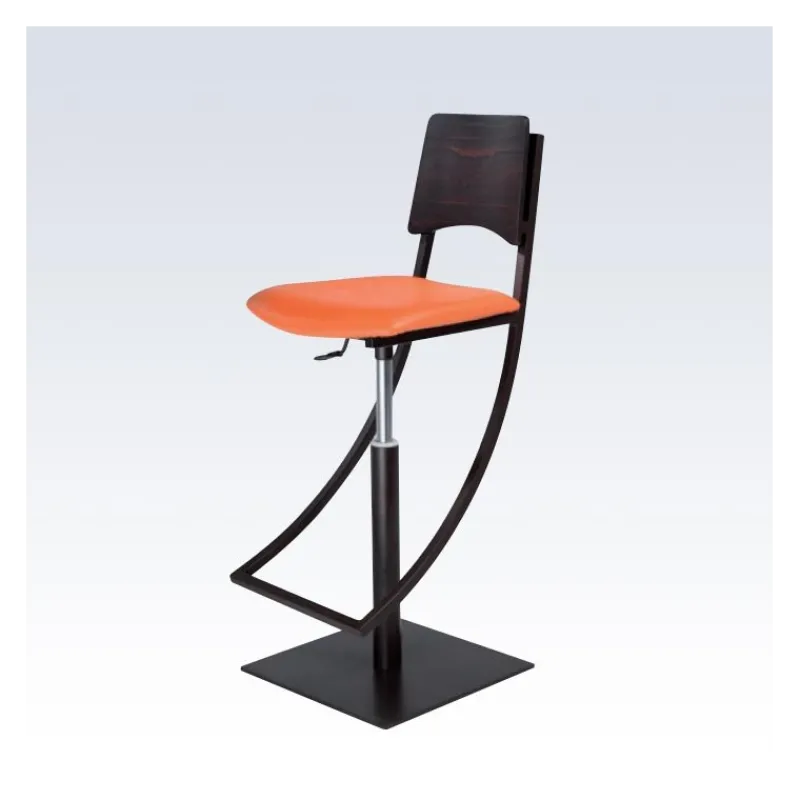 Carrier Ophélie ® Tabouret réglable en métal et synthétique dossier bois wengé> Tabouret Snack (assise +/- 65 Cm)|Tabouret De Bar (assise +/- 80 Cm)