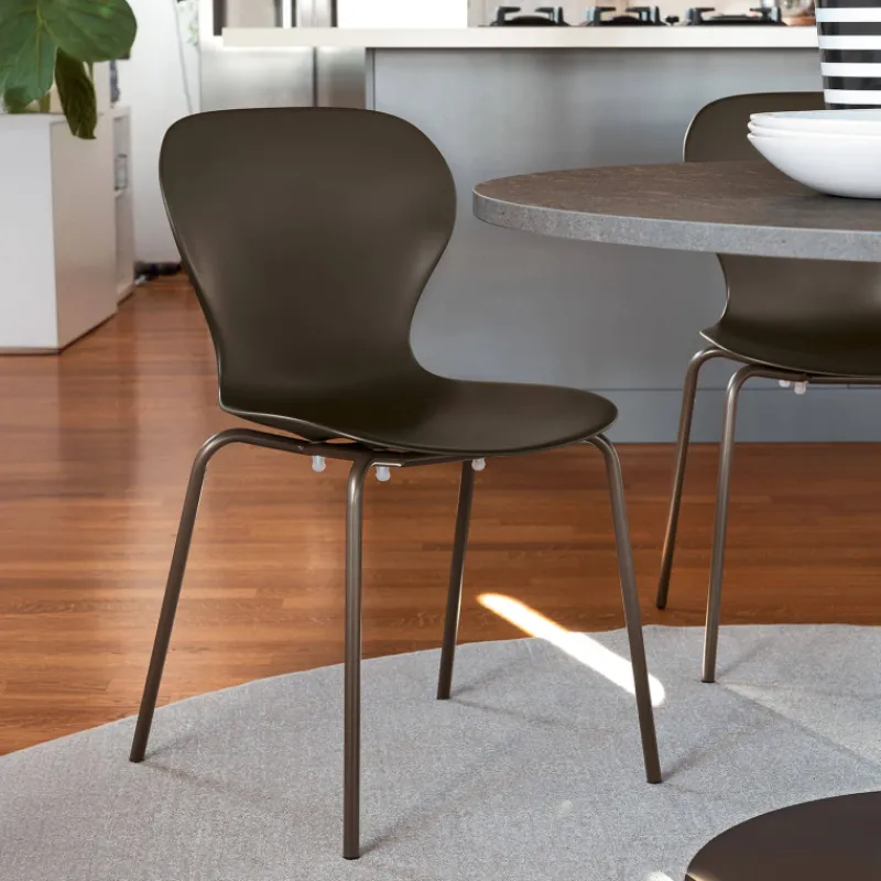 OPS ! Connubia© Chaise italienne empilable en polypropylène avec pieds en métal> Chaise De Cuisine|Chaise De Salle à Manger