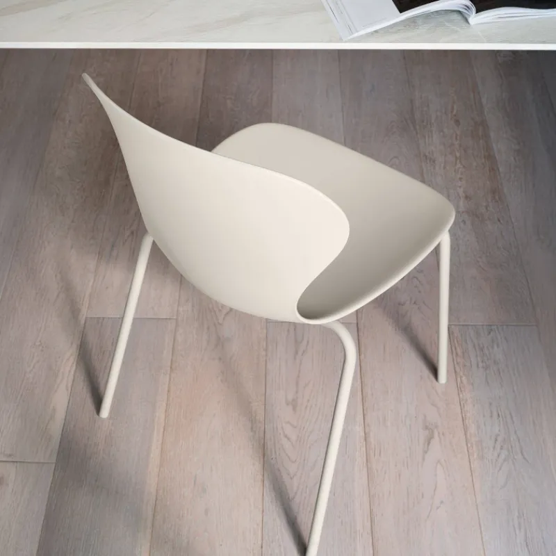 OPS ! Connubia© Chaise italienne empilable en polypropylène avec pieds en métal> Chaise De Cuisine|Chaise De Salle à Manger