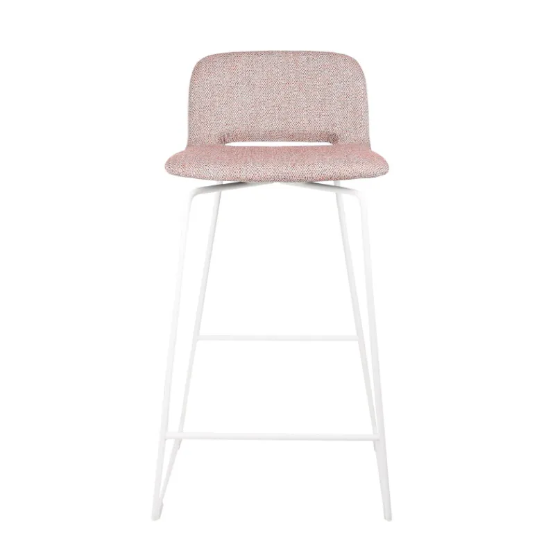 Mobitec Pamp ® Tabouret snack design en tissu avec dossier bas et pieds en métal> Tabouret Snack (assise +/- 65 Cm)|Tabouret De Bar (assise +/- 80 Cm)