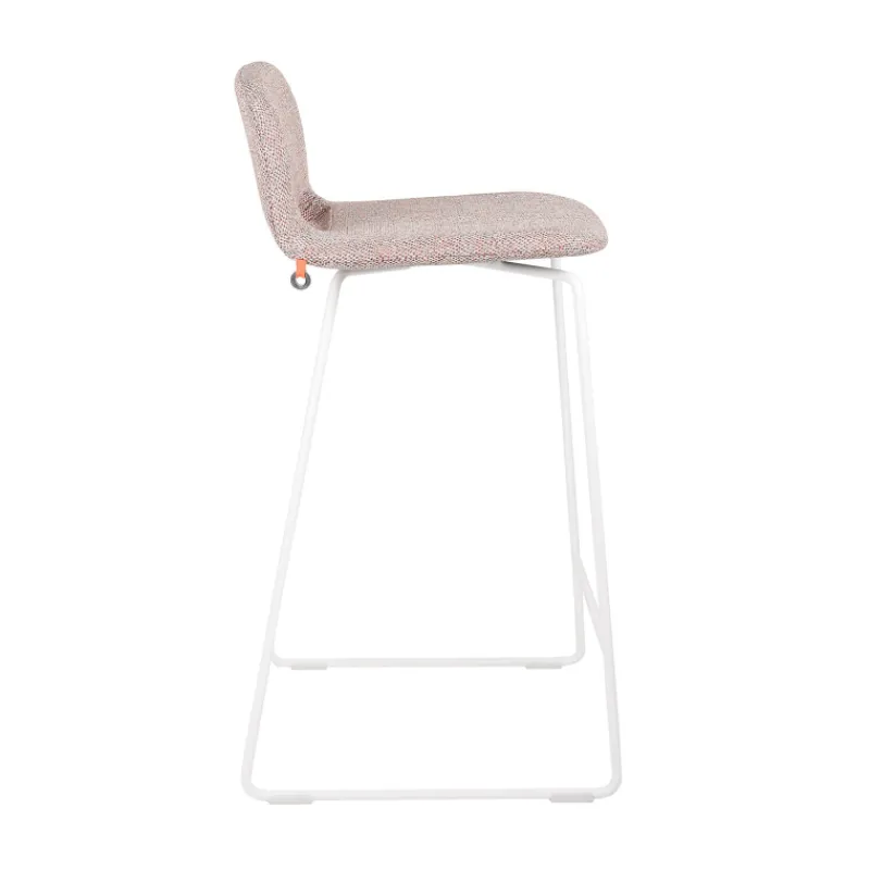 Mobitec Pamp ® Tabouret snack design en tissu avec dossier bas et pieds en métal> Tabouret Snack (assise +/- 65 Cm)|Tabouret De Bar (assise +/- 80 Cm)
