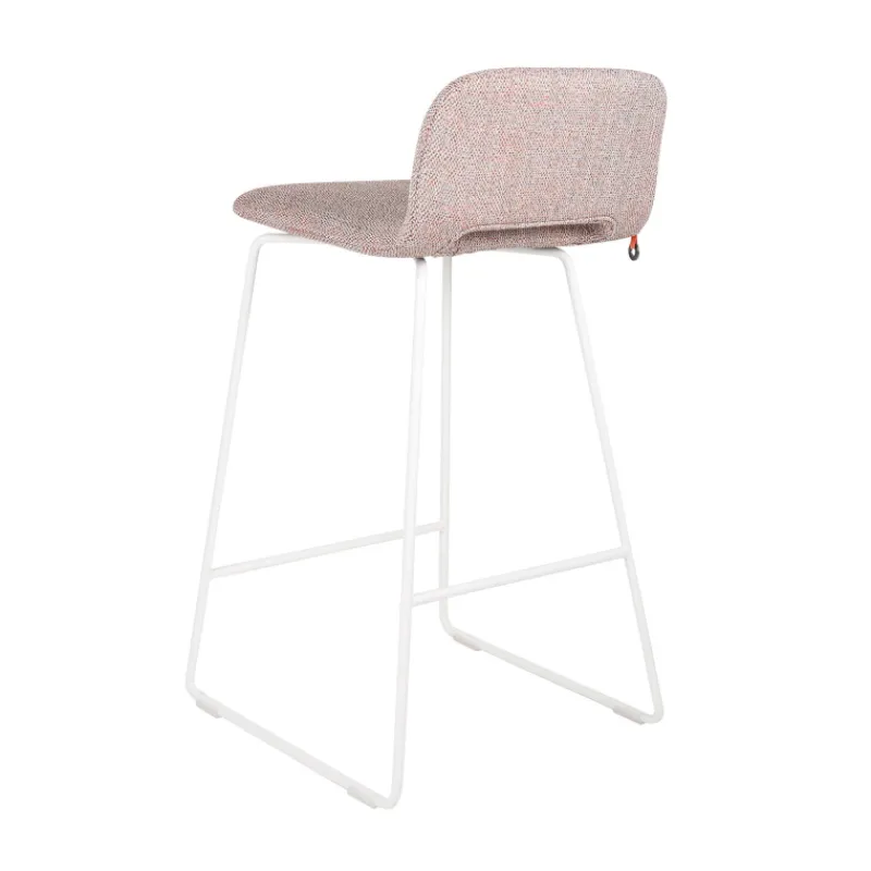 Mobitec Pamp ® Tabouret snack design en tissu avec dossier bas et pieds en métal> Tabouret Snack (assise +/- 65 Cm)|Tabouret De Bar (assise +/- 80 Cm)