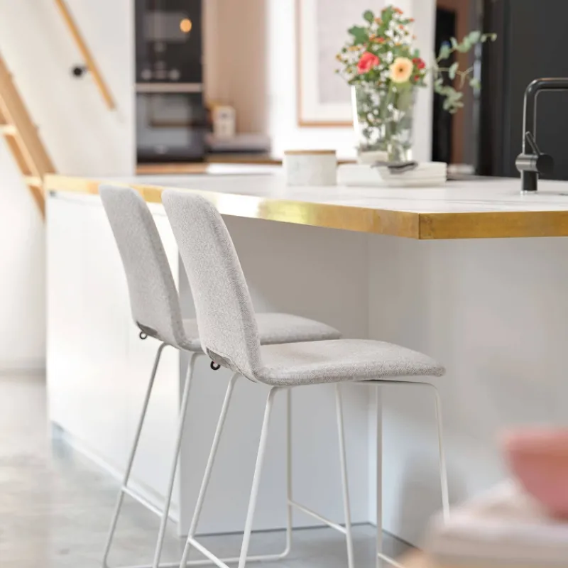 Mobitec Pamp ® Tabouret snack design en tissu avec pieds en métal> Tabouret Snack (assise +/- 65 Cm)|Tabouret De Bar (assise +/- 80 Cm)