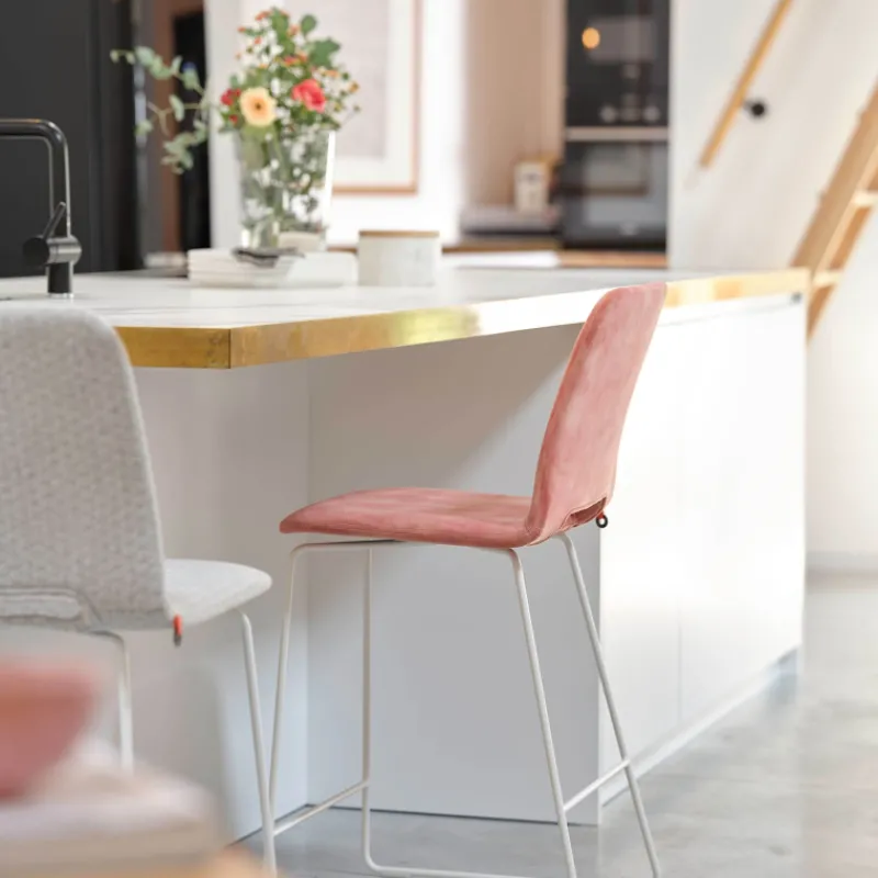 Mobitec Pamp ® Tabouret snack design en tissu avec pieds en métal> Tabouret Snack (assise +/- 65 Cm)|Tabouret De Bar (assise +/- 80 Cm)
