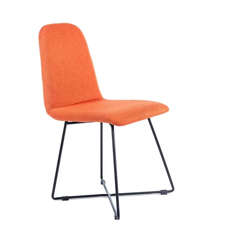 Sessio Pandora diamant Chaise design scandinave en tissu pieds filaires en métal noir> Chaise De Salle à Manger|Chaise Salon