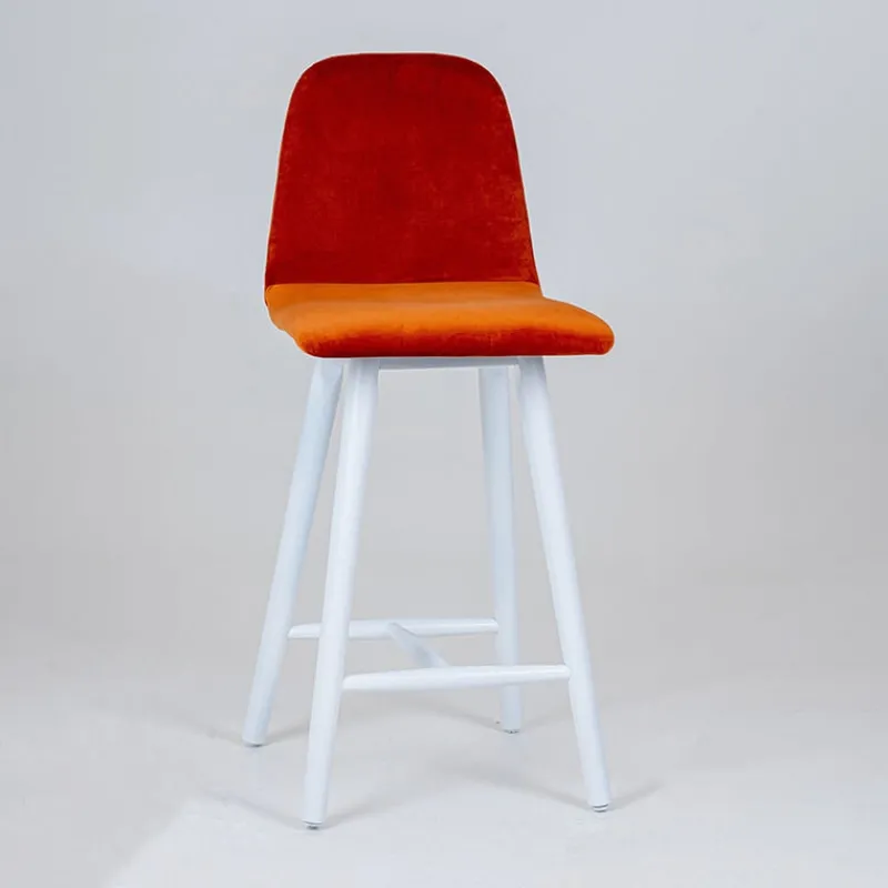 Sessio Pandora diamant Tabouret snack dos matelassé en tissu et pieds en bois> Tabouret Snack (assise +/- 65 Cm)|Tabouret De Bar (assise +/- 80 Cm)