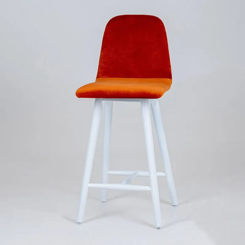 Sessio Pandora diamant Tabouret snack dos matelassé en tissu et pieds en bois> Tabouret Snack (assise +/- 65 Cm)|Tabouret De Bar (assise +/- 80 Cm)