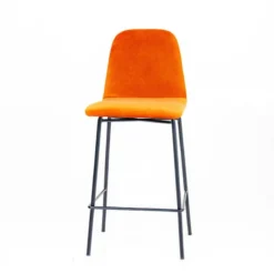 Sessio Pandora diamant Tabouret snack dos matelassé en tissu et pieds métal><noscript><img width=