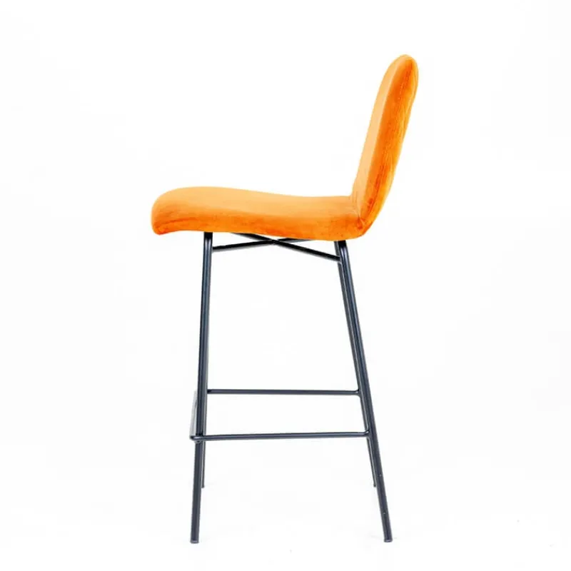 Sessio Pandora diamant Tabouret snack dos matelassé en tissu et pieds métal> Tabouret Snack (assise +/- 65 Cm)|Tabouret De Bar (assise +/- 80 Cm)