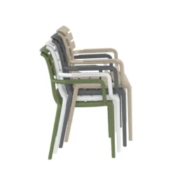 Paris Fauteuil de jardin empilable en polypropylène avec accoudoirs><noscript><img width=