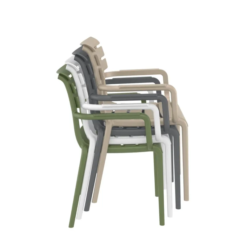 Paris Fauteuil de jardin empilable en polypropylène avec accoudoirs> Chaise De Jardin|Fauteuil De Jardin