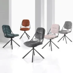 PaulineChaise design confortable pivotante en tissu><noscript><img width=
