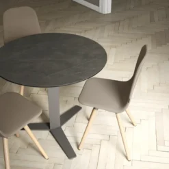 Cancio Peliccan Table ronde petit espace en céramique et métal><noscript><img width=