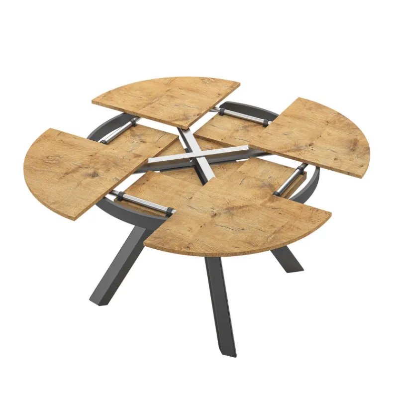 Ozzio PetaloTable ronde design extensible avec pieds en métal> Table De Salle à Manger|Table Pour Petit Espace