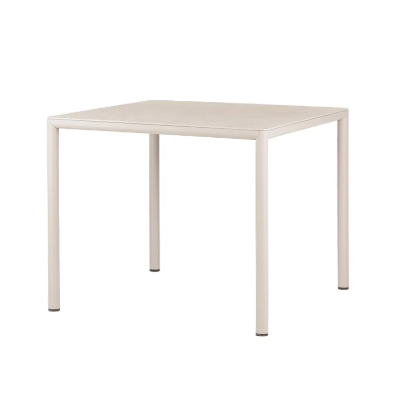 Piave Table de jardin carrée en stratifié avec pieds en aluminium> Table De Jardin