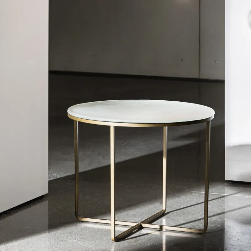 Sovet Italia Piktor Sovet Table basse ronde en verre> Table De Salon