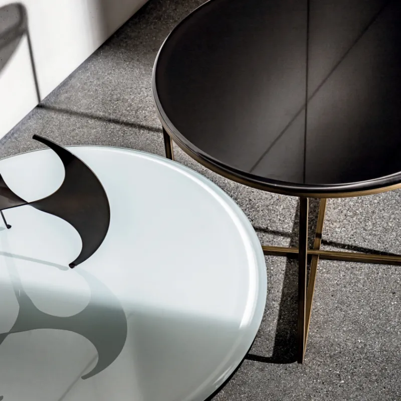 Sovet Italia Piktor Sovet Table basse ronde en verre> Table De Salon
