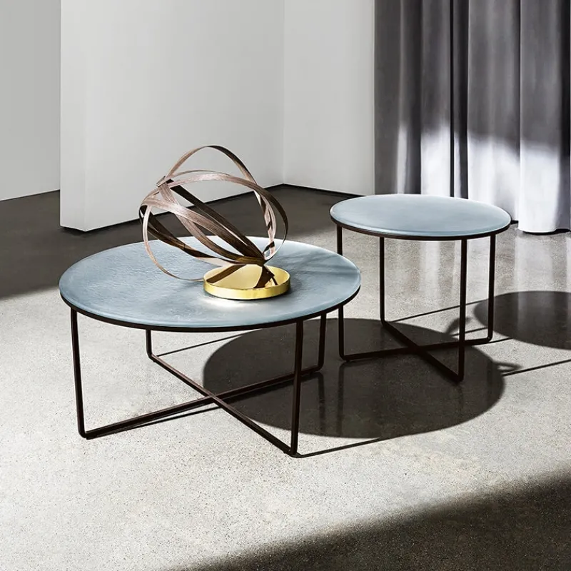 Sovet Italia Piktor Sovet Table basse ronde en verre> Table De Salon